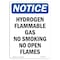 Signmission OSHA Notice Sign, 14" Height, Aluminum, Hydrogen Flammable Gas No Smoking Sign, Portrait OS-NS-A-1014-V-13572 - alternate 1
